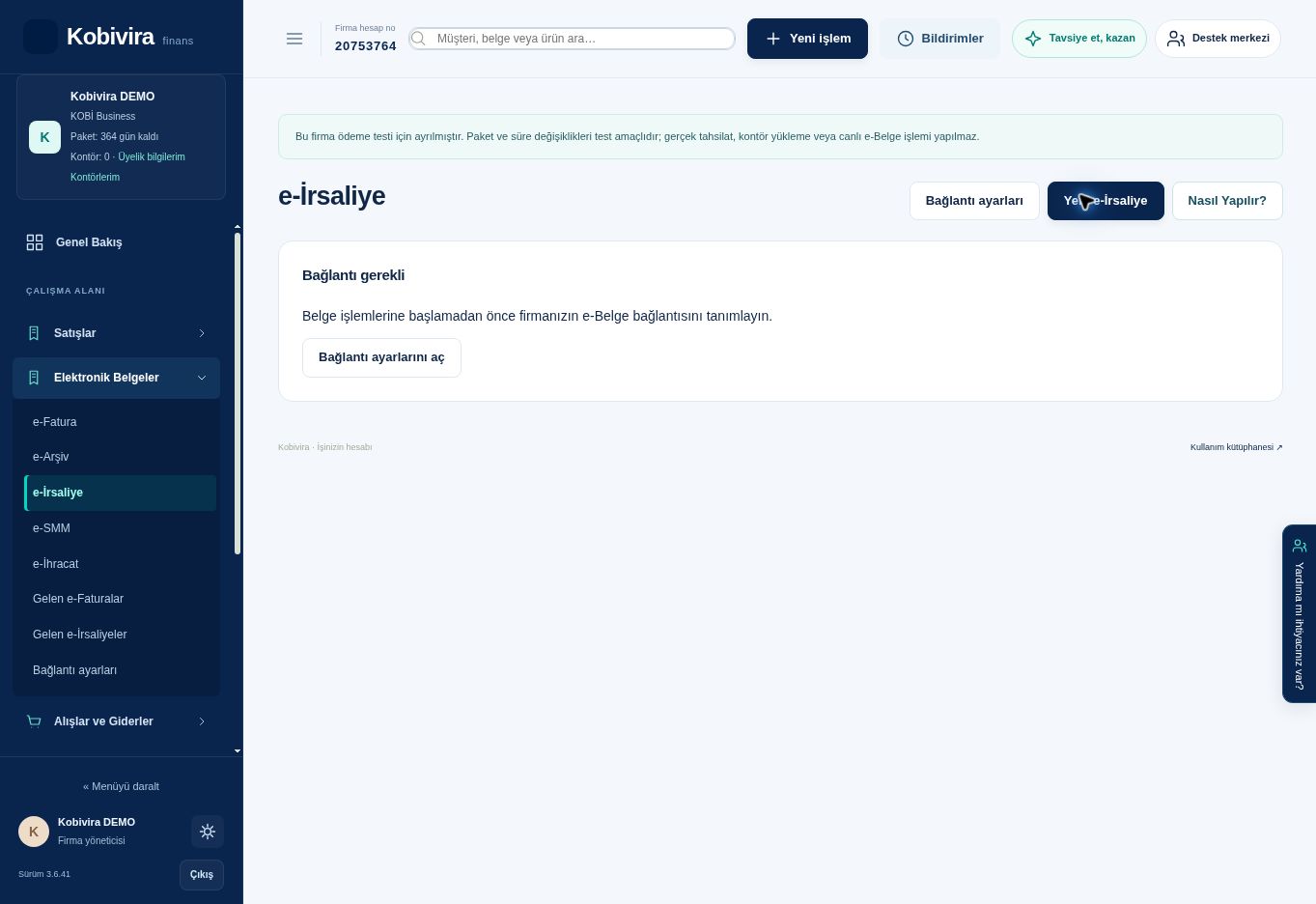 e-İrsaliye ekranı